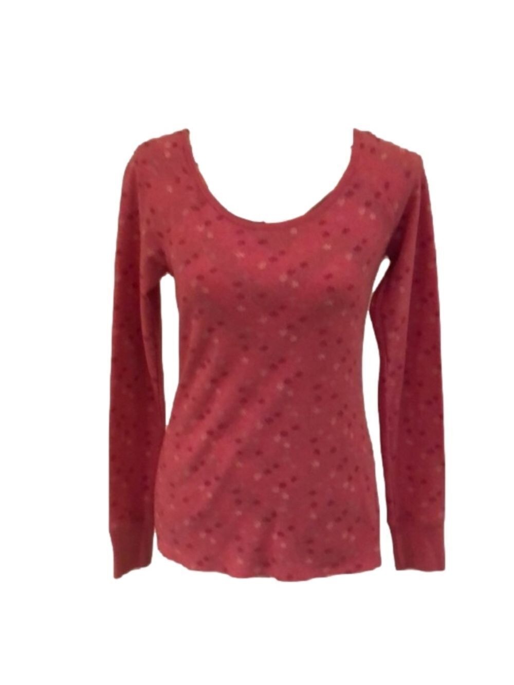 AERIE Pink Long Sleeve Snowflake Print Thermal Top Size M